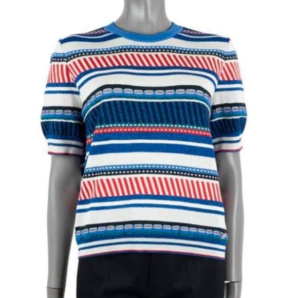 CHANEL 25S STRIPED-COLLAR SHIRT 620422